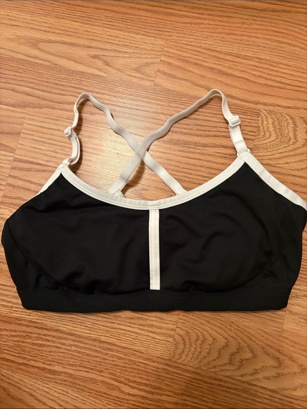 all in motion Black Bralette with Cream Trim
